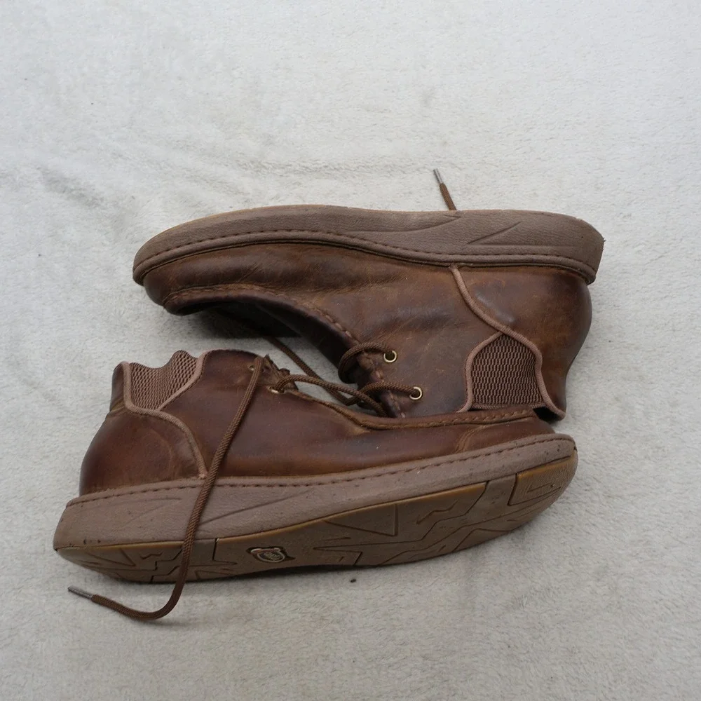 Justin Men 9.5 Chukka Boots Brown Leather Lace Up Moc Toe Rugged Workwear JM422